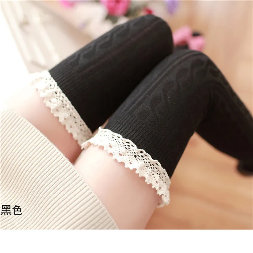 

New Autumn Winter Women Knee Socks High Quality Twist Girl Lace Over Knee Warm Tube Stocking Female Stocks