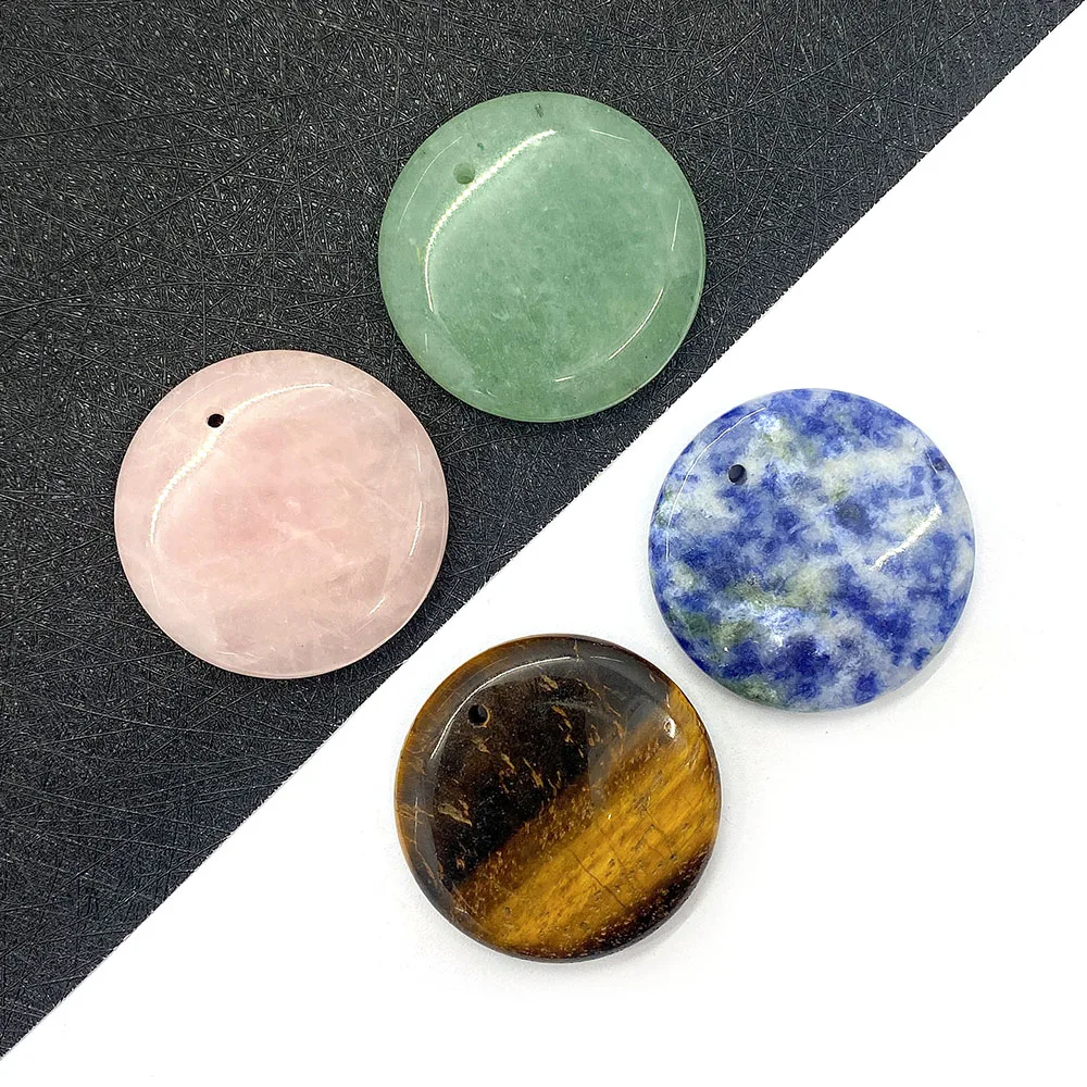 

1pcs Natural Stone Beads Crystal Round Tiger's Eye Stone Pink Crystal Pendant Beads for DIY Jewelry Necklace Accessories Gifts