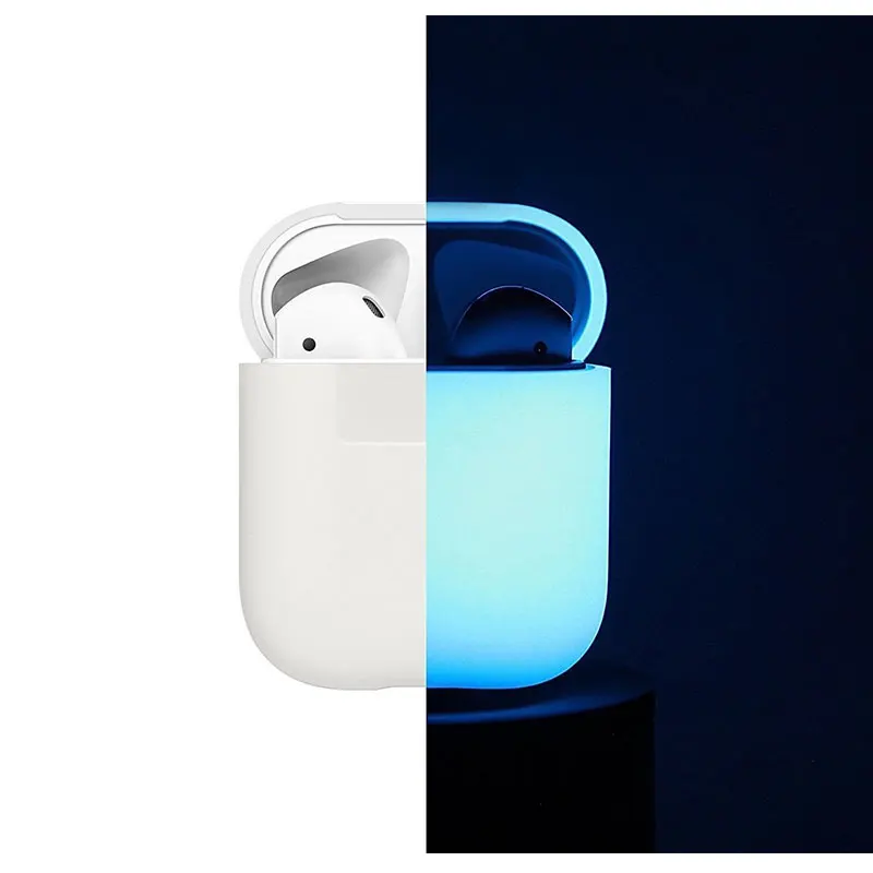 Светящийся силиконовый чехол для AirPods 1:1 Apple Air Pods Bluetooth Беспроводная коробка
