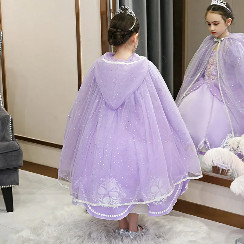 Little Princess Sofia Dresses For Girls Purple Evening Dress Baby Girl Gorgeous Ball Gown Fluffy Prom Frocks Kids Fancy Costumes | Детская