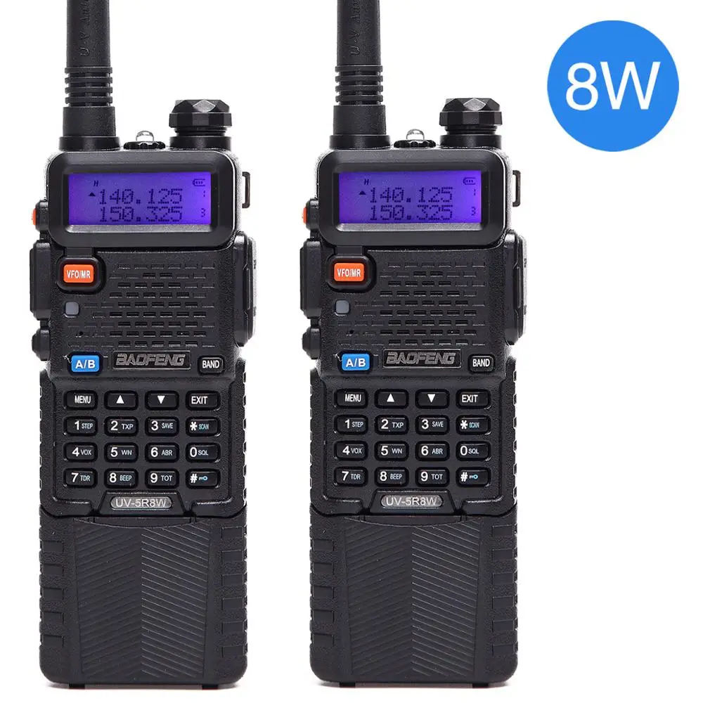 Рация BaoFeng UV 5R трехдиапазонная 8 Вт Вт/4 Вт/1 VHF/UHF 2 шт. аккумулятор 3800 мАч|Рации| |