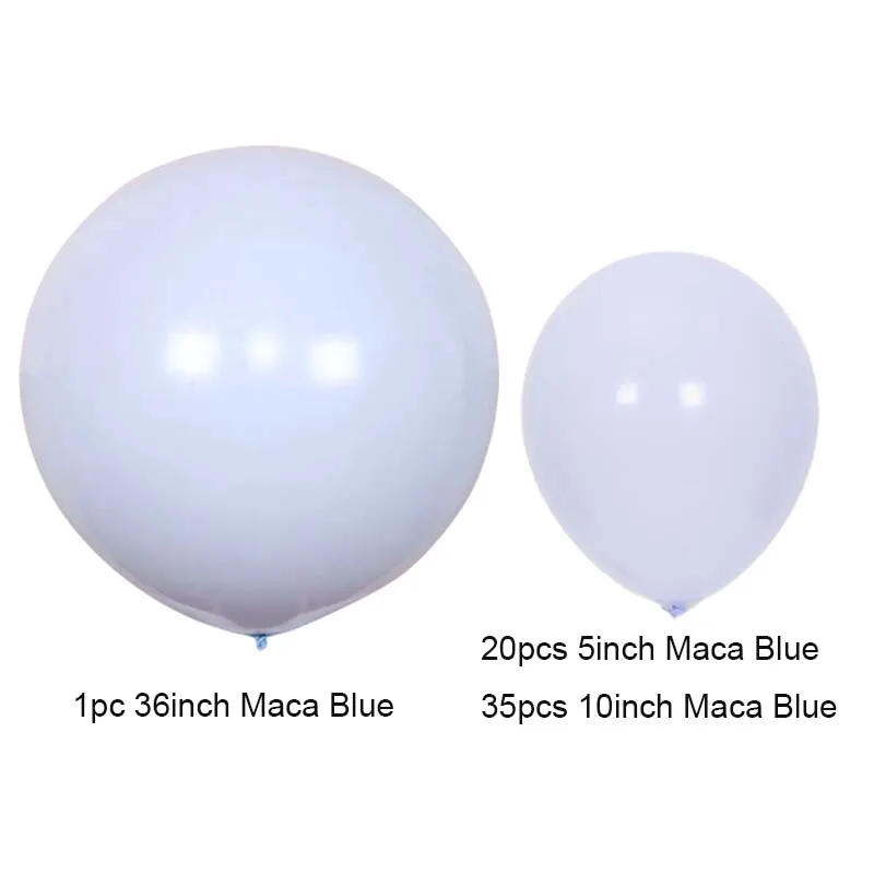 126pcs/set Macaron Blue Pastel Balloons Garland Arch Kit Confetti Birthday Wedding Baby Shower Anniversary Party Decoration ZN