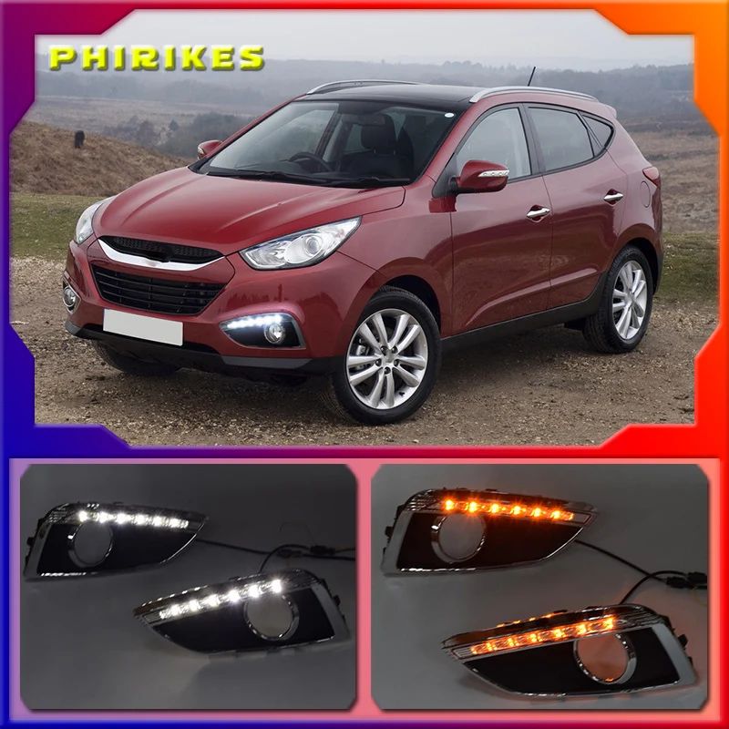 

Дневные ходовые огни для hyundai ix35, дневные светодиодные огни, дневные ходовые огни 2013, 2012, 2011, 2010, 2009, противотуманные фары, указатели поворота, ...