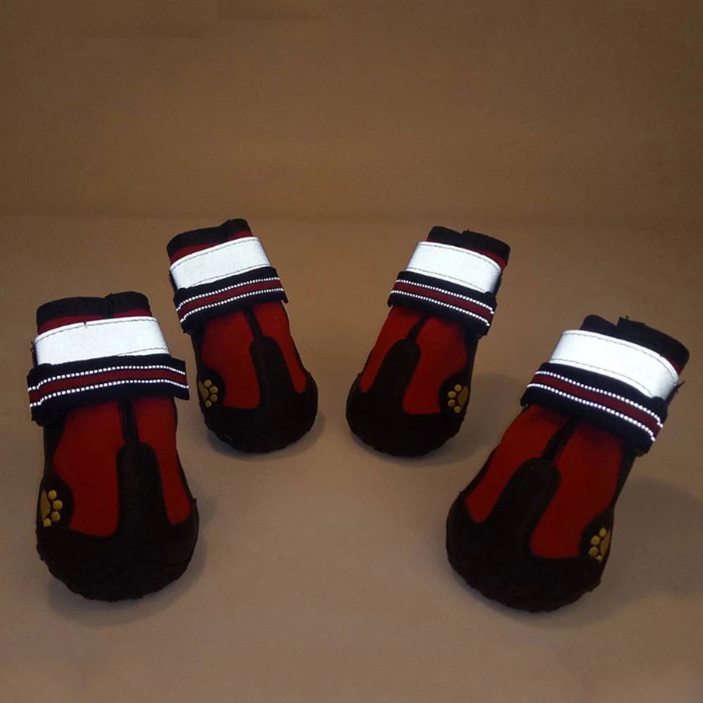 4 шт. Светоотражающие носки для собак зимние сапоги обувь дождя Нескользящая