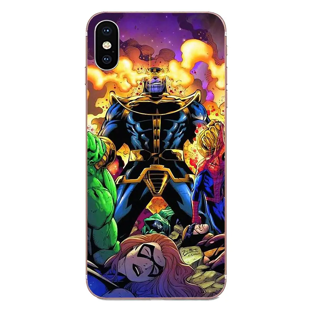 Марвел из Мстителей произведение искусства игрушки танос для samsung Galaxy Note 5 8 9 S3 S4 S5