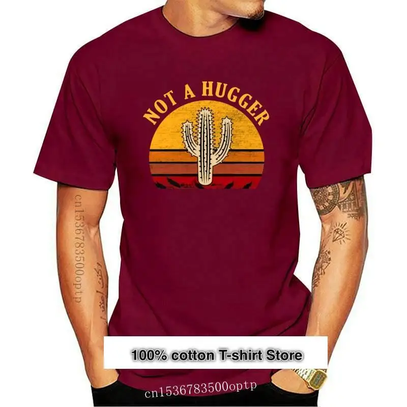 

Винтажная Camiseta для мужчин, camisa negra de манга corta no A hugger-cactus say, 6XL S, nueva