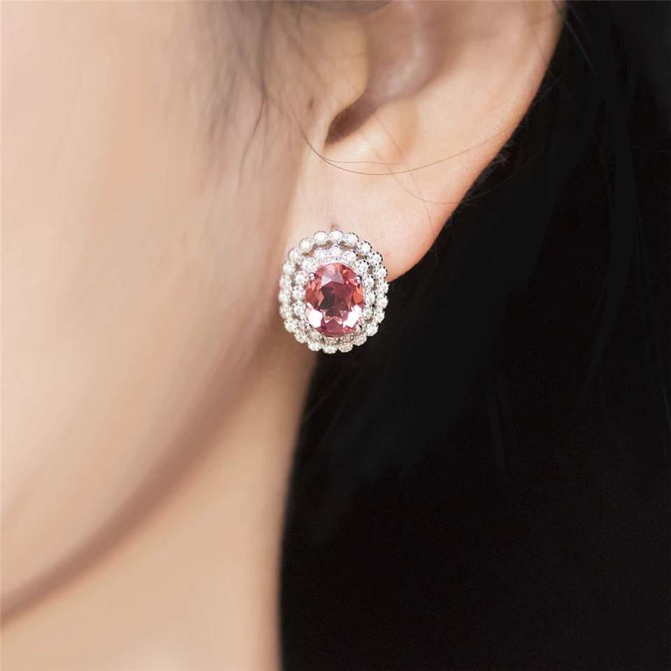 

Bolai Beautiful Sultanit Stud Earrings 925 Sterling Silver Color Changing Nano Diaspore Gemstone Fine Jewelry For Women Wedding