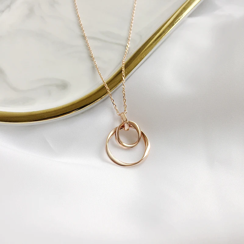 

Hot classic rose gold circle pendant for women a multi-method collarbone necklace halloween jewelry3