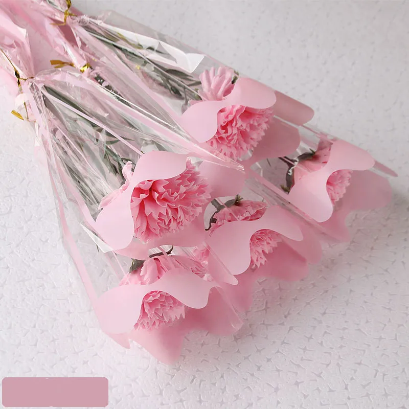 pink 1 шт. подарок на день матери для учителя одиночный Гвоздика цветок Моделирование Роза Мыло букет сушеные s - Цвет: pink