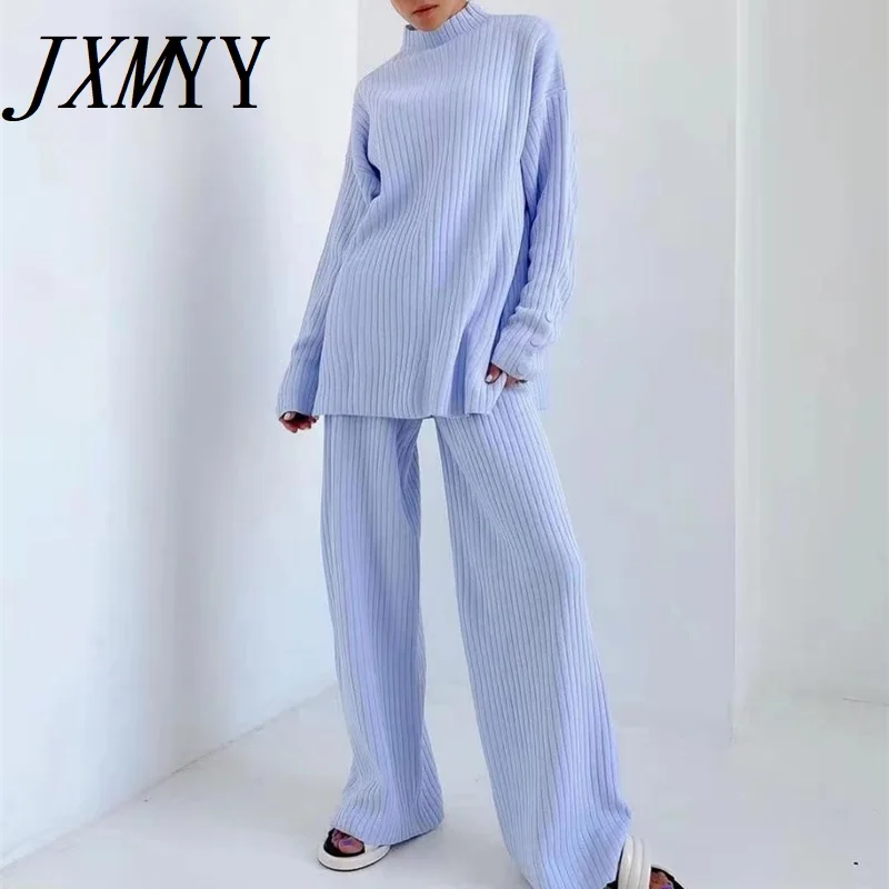 

JXMYY 2023 Autumn And Winter New Fashion Knitted Two-Piece Casual Simple Sports Loose Wild Warm Ladies Suit