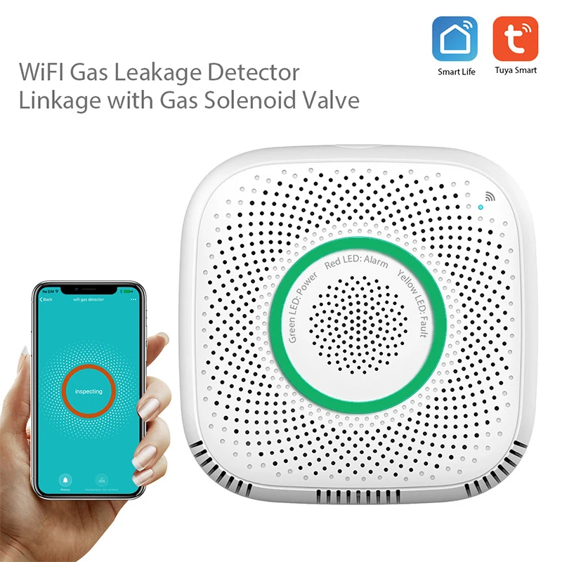 

Tuya Smart Home WIFI Gas Detector Gas Alarm Linkage Alarm Leak Detector Alarm Security APP Control Safety Smart Leakage Sensor