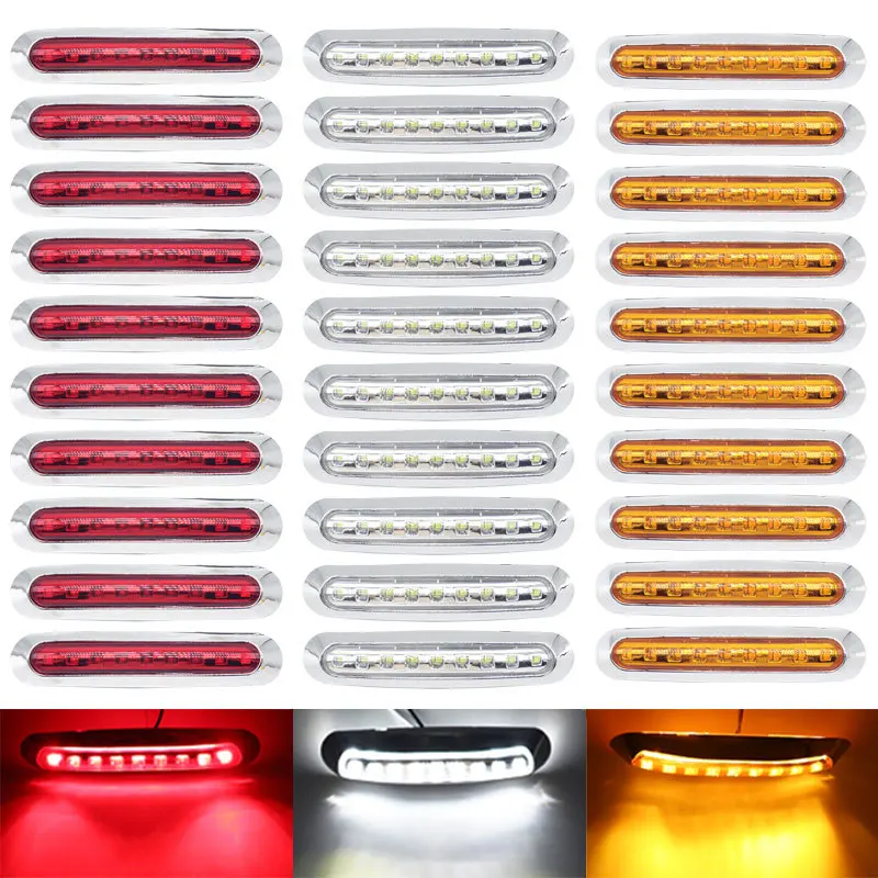

10pcs 12V/24V Light 9LED Waterproof Side Marker Lights Tail Lamp Car Truck Trailer Rear Lights Parking Light Red / White / Amer