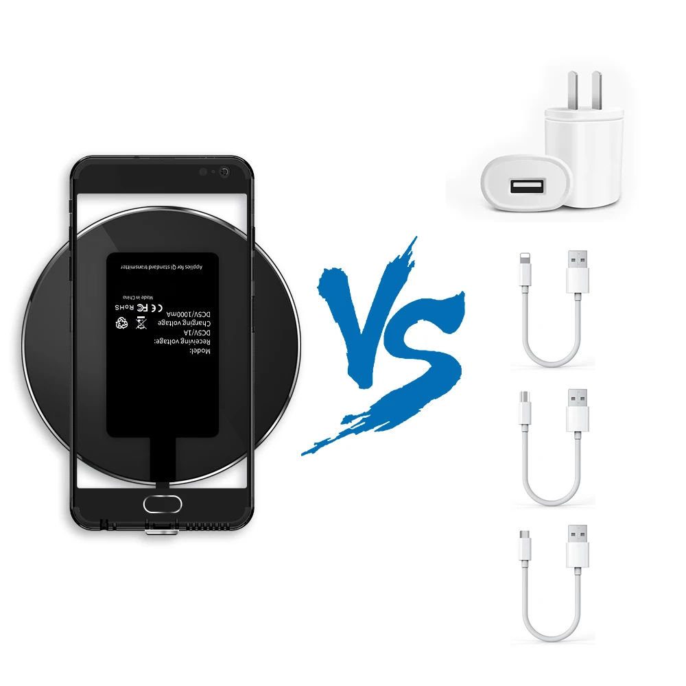 NTONPOWER беспроводной зарядный разъем для iPhone 7 6 6 S 5 Micro usb type C универсальное Qi Беспроводное зарядное устройство адаптер приемник