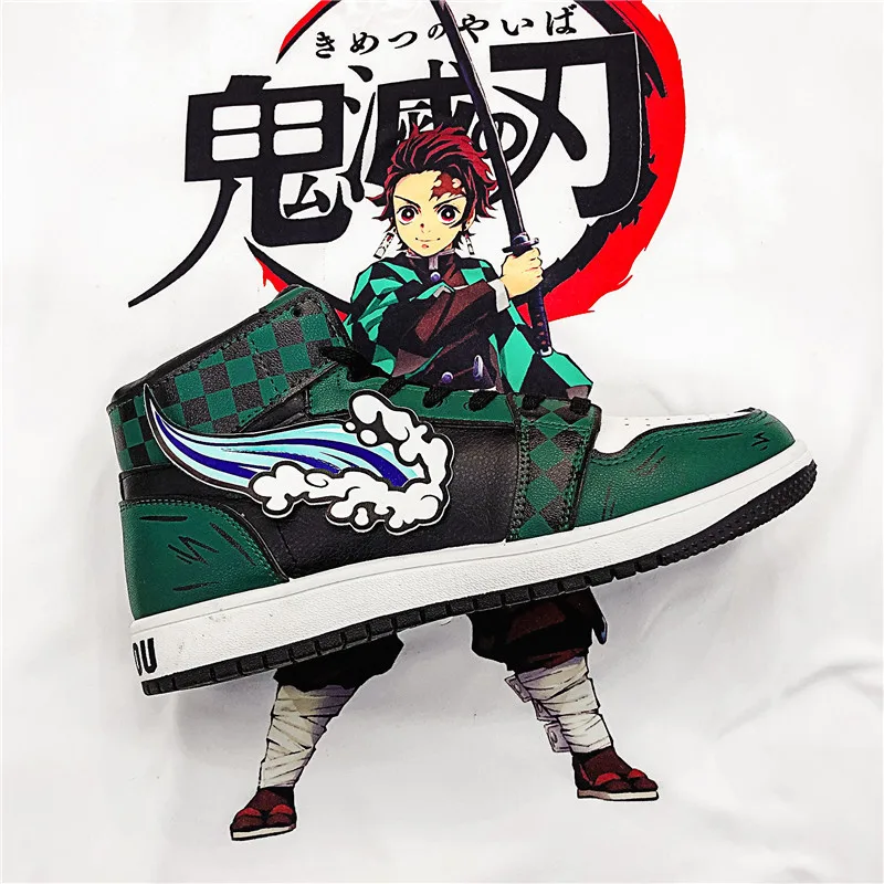 Мужская и мужская обувь Kimetsu no Yaiba Парусиновая Баскетбольная с высоким берцем
