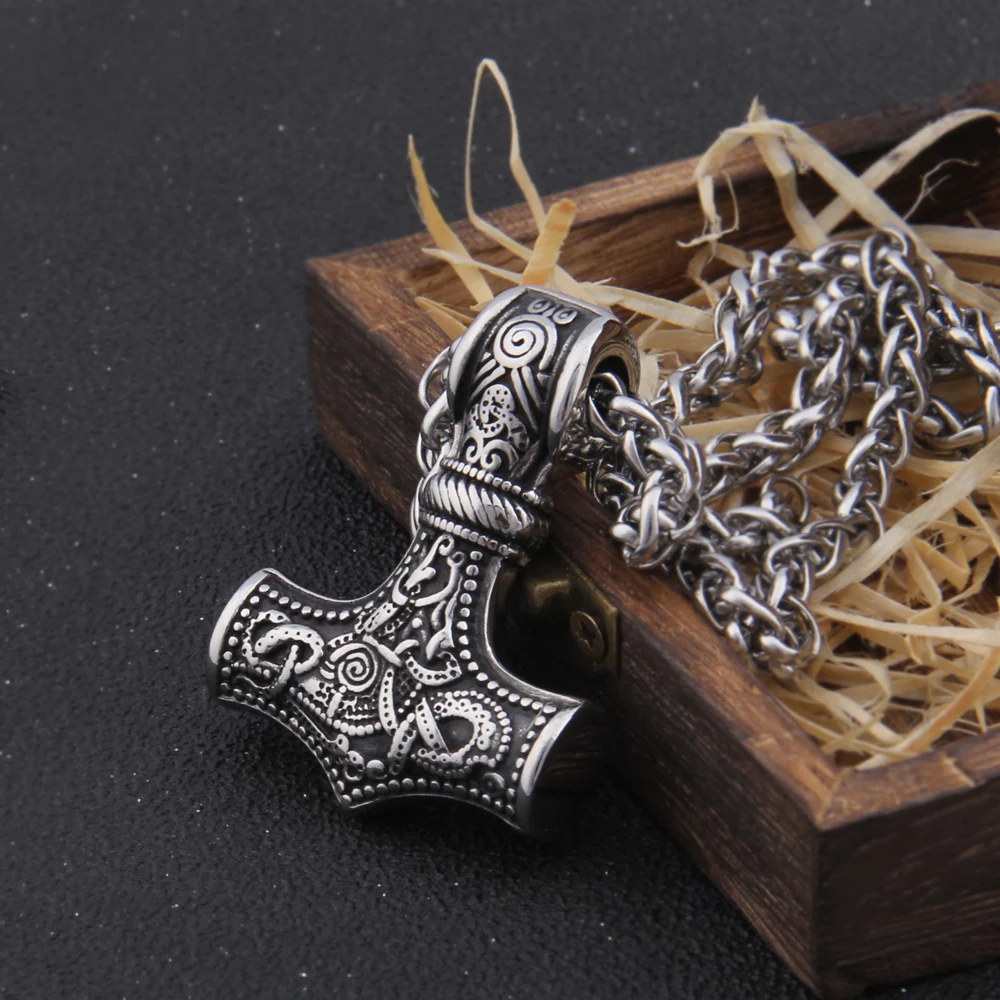 Never Fade thor's Молот Мьёльнир кулон ожерелье viking скандинавский норвежский колье с