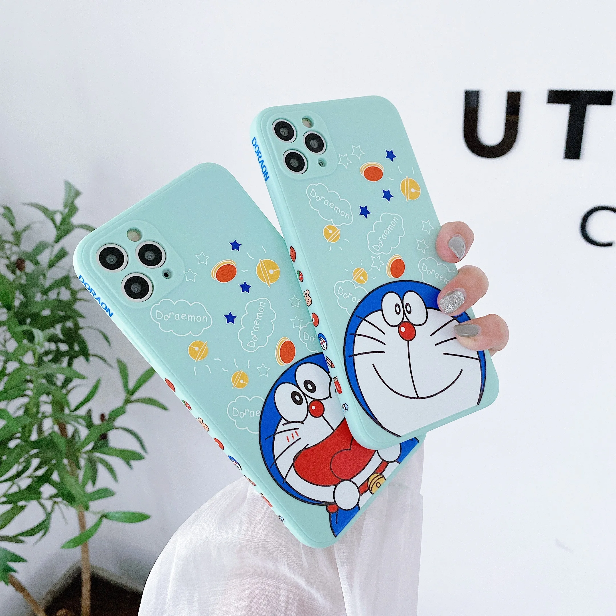 

Japan anime Doraemon Soft Silicone Mirror Holder Phone Case for Samsung S21 Ultra S21 S10 Note 10 Lite M62 F62 J4 Plus J3 J5 J7