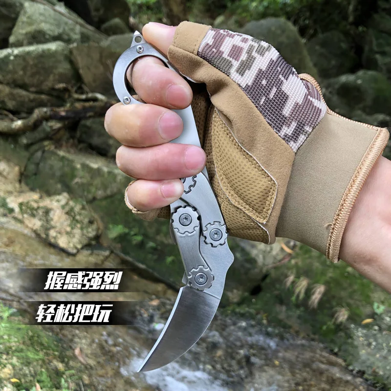 

Hysenss Counter Strike Mechanical Claw Karambit Knife Steel Tactical Folding Knife Outdoor Hunting Survival Rescue EDC Tools