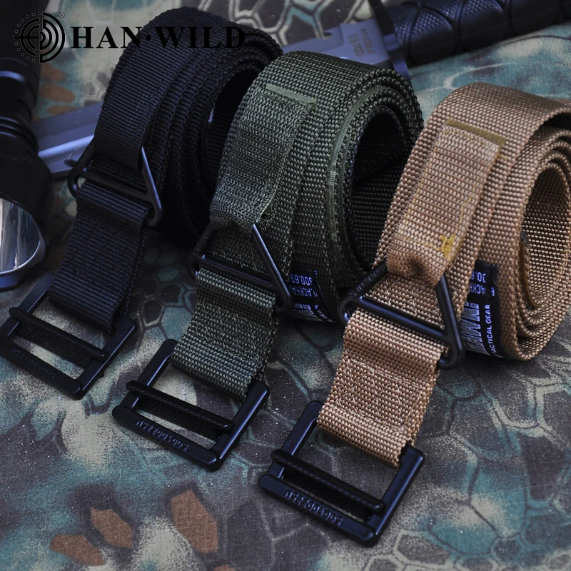 

New Tactical Belt Magnetic Buckle Adjustable Nylon Military Belt Men Outdoor Descent Rescue Hunting Training Accessories Belt