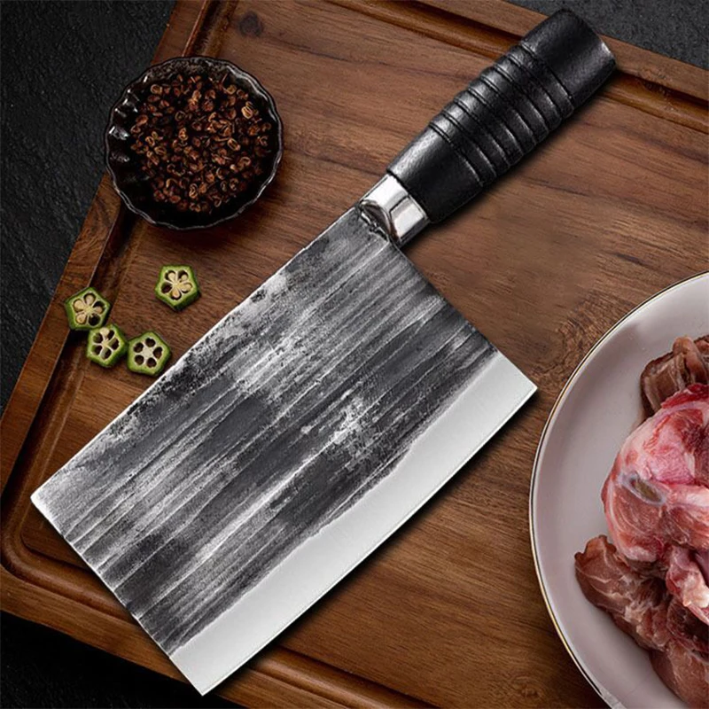 

Hand forged Jiujiang scimitar chopping chicken duck pig bone chopping knife sharp household chef chopping knife without grinding
