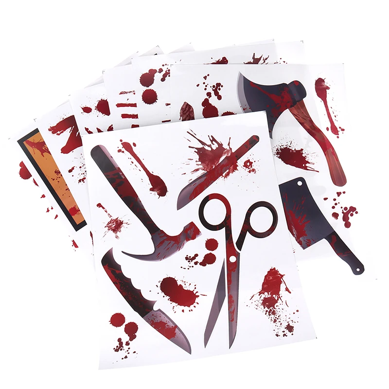 

Horror Decal Blood Handprint Glass Window Stickers Halloween Decor Wall Sticker