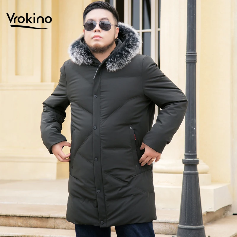 Мужской теплый пуховик Parker новая куртка на белом утином пуху размера плюс 5XL 6XL 7XL