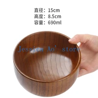 15cm natural jujube wood bowl spoon japanese noodle bowl large wooden bowl restaurant bowls solid wood