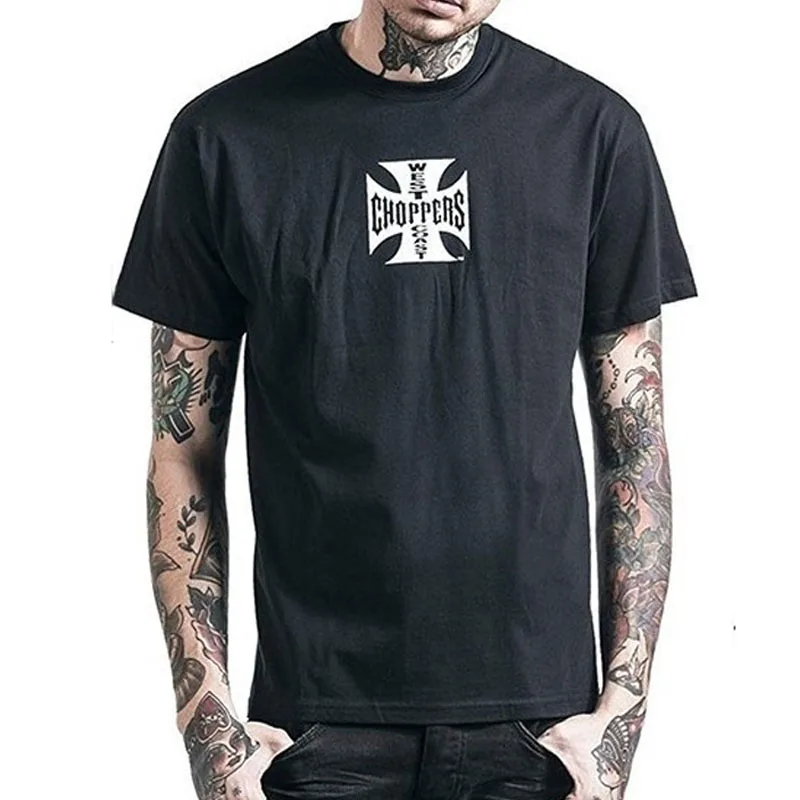 Женская модная футболка Мужская с принтом западного побережья круглым вырезом