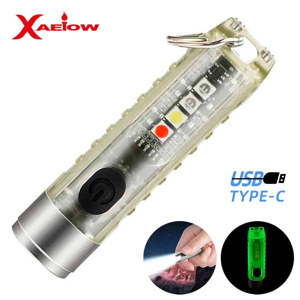 

2pcs Torch S11 Flashlight flashlight For Key Chain flashlight With USB Charging IP66 Waterproof Type C Super Flashlight