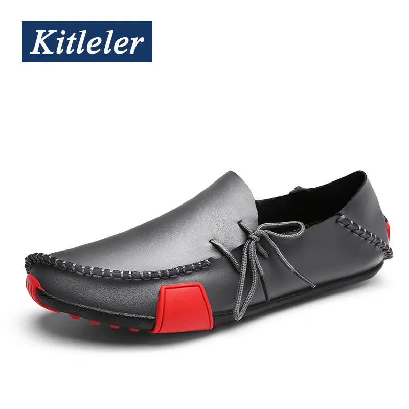 Мужские легкие кожаные туфли ручной работы Повседневные Дышащие лоферы