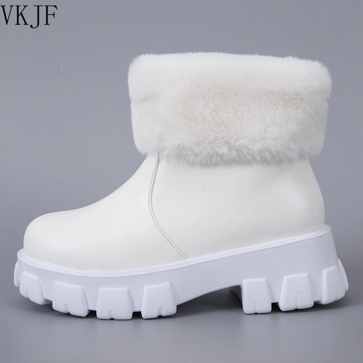 

Женские короткие ботинки с круглым носком, на толстой подошве, с манжетами