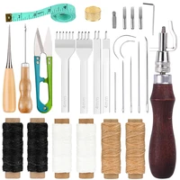 lmdz leather craft tools kit hand sewing waxed thread needle stitching punch craft tool diy handmade for leather craftworks