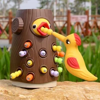 montessori educational toys magnetic woodpecker eat insects catching insects feeding birds toys for childrens gifts girl boy
