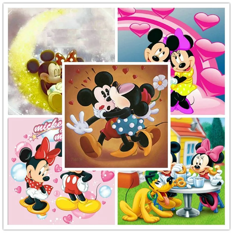 

Full Square Drill Embroide 5D Diamond Painting"Cartoon Mickey Couple"Embroidery Cross Stitch Mosaic Home Decor