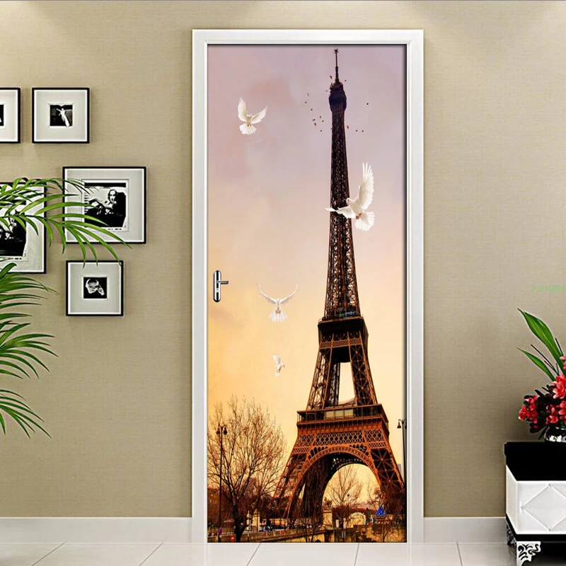 Наклейка на дверь сделай сам ПВХ водонепроницаемые самоклеящиеся обои с