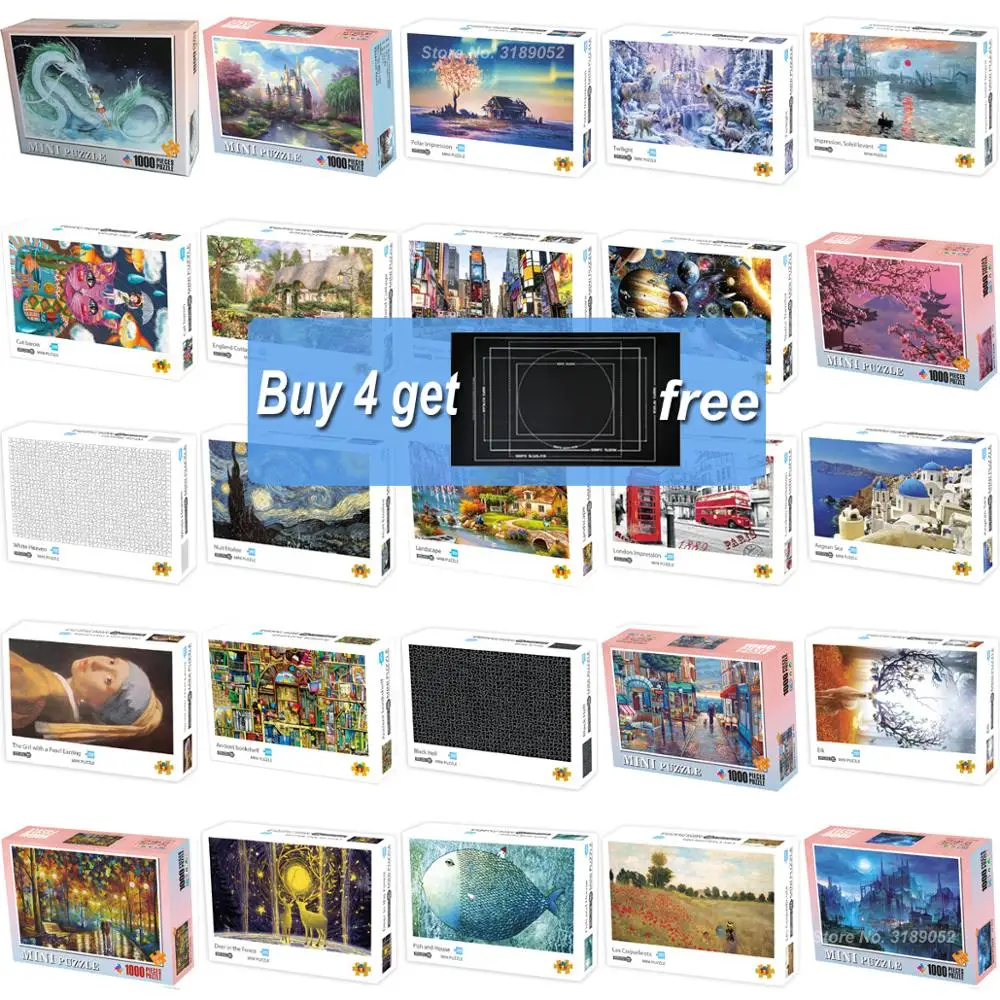 

MINI Jigsaw Puzzle 1000 Pieces Puzzle Game Wooden Assembling Puzzles for Adults Puzzle Toys Kids Children Educational Toys