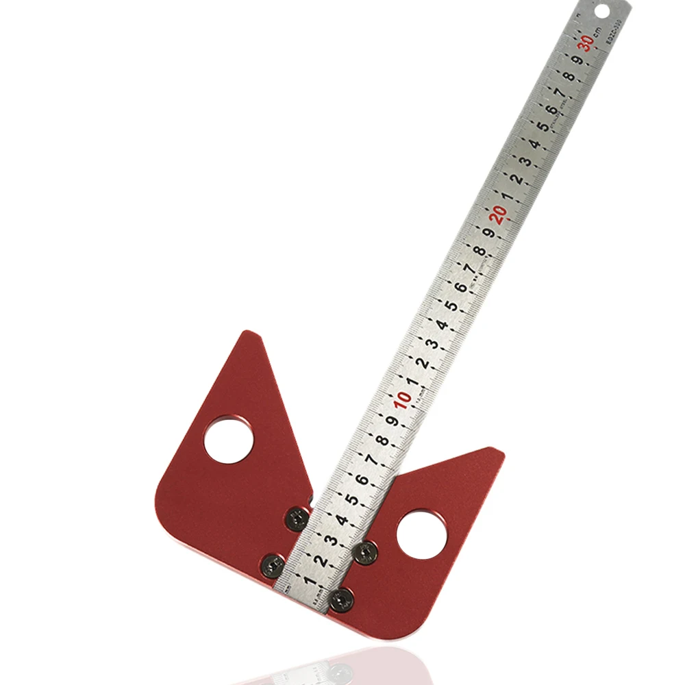 

45 Degree Angle Round Center Line Scribe Carpenter Round Center Ruler Layout Gauge Woodworking Tool