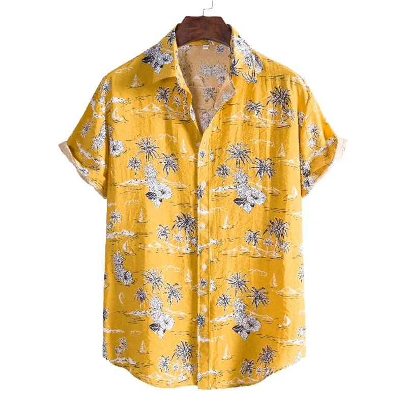 

Floral Hawaiian Aloha Shirt Men Hipster Harajuku Short Sleeve Beach Shirts Mens Holiday Party Vacation Clothing Camisa Hombre