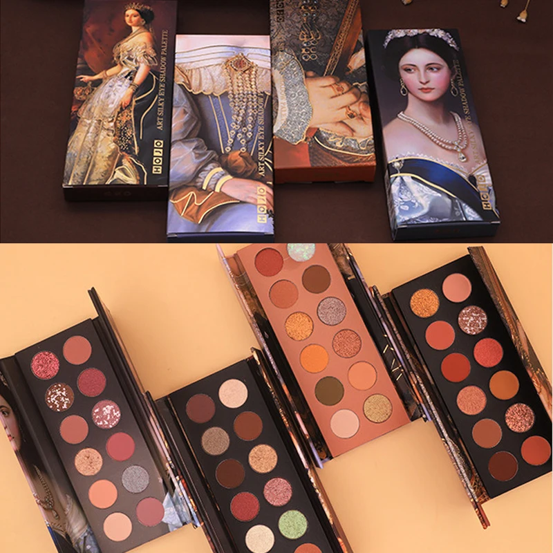 HOJO 12 цветов Искусство шелковистая живопись тени для век матовые мерцающие Пудра