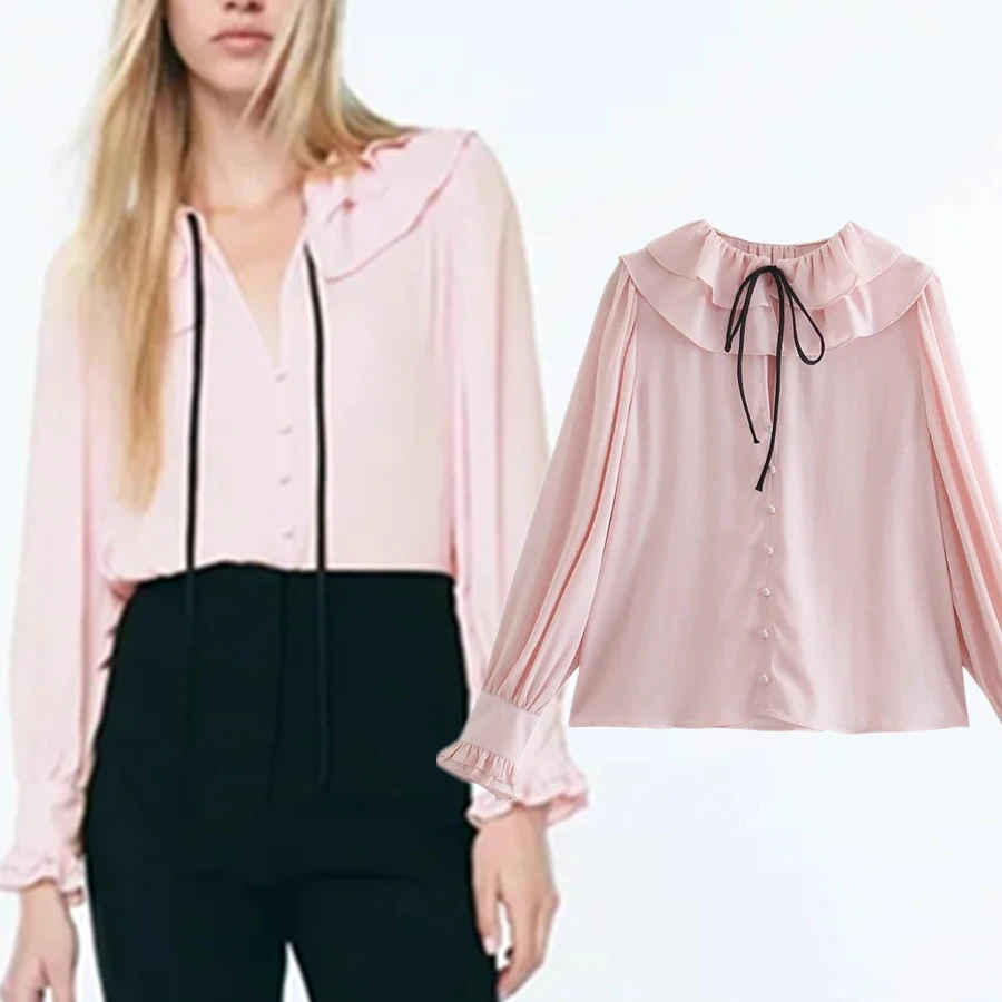 

Maxdutti Blusas Mujer De Moda 2022 английский стиль Модная элегантная Осенняя блузка женская Каскадный бант шифоновая Повседневная рубашка для женщин