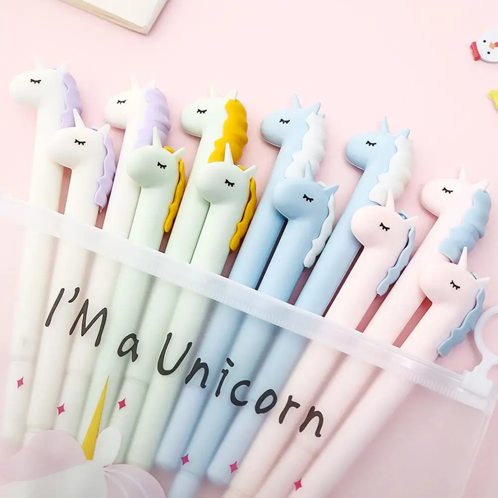 

8/100Pcs Pretty Cool Kawaii Gel Pen Unicorn Cute Stationary School Supply Kawai Stationery Office Accessory Lovely Thing Kit Art