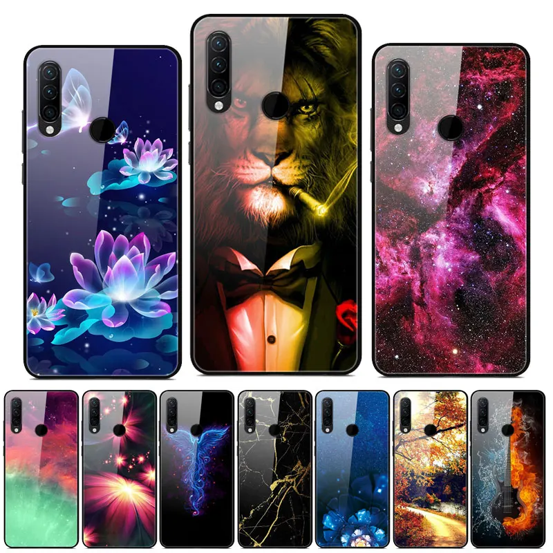 Чехол для Lenovo K10 Note задняя крышка с закаленным стеклом и принтом Жесткий чехол