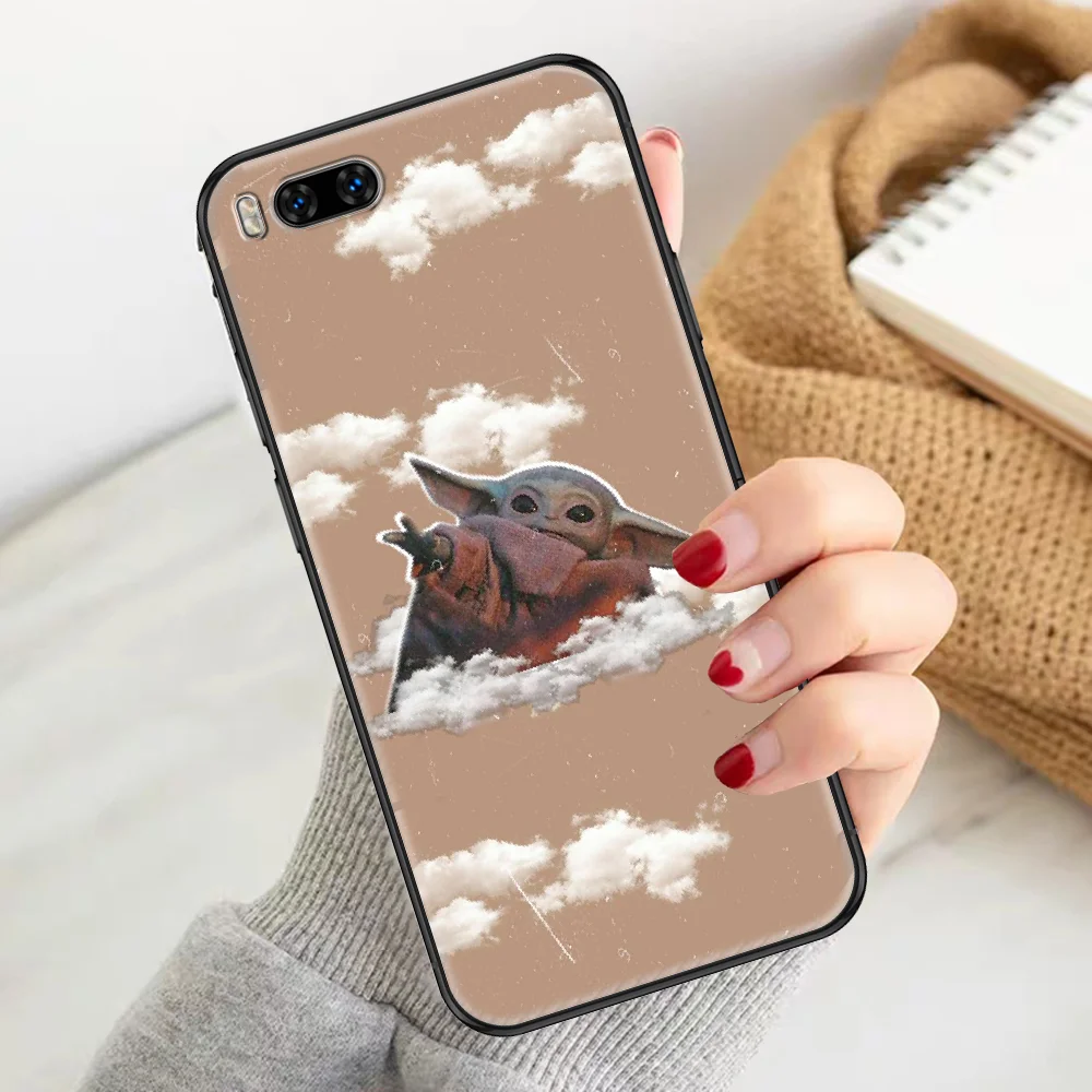 

Cute Baby Cartoon Yodaes Phone case For Xiaomi Mi Max Note 3 A2 A3 8 9 9T 10 Lite Pro Ultra black trend bumper fashion