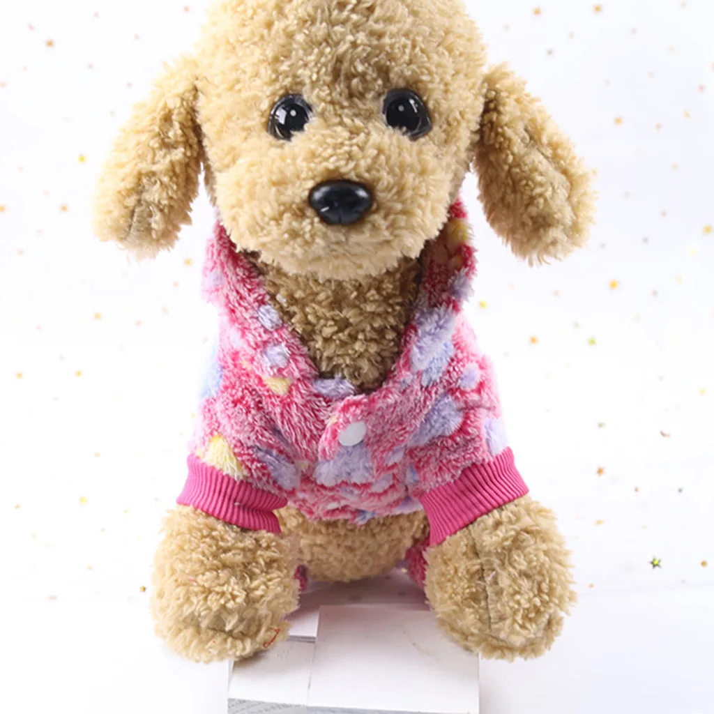 Soft Cat Dog Clothes Fleece Puppy Chihuahua Clothing Winter Coat Jumpsuit Dog Costume Hooded Pajamas For Small Medium Dogs Cats