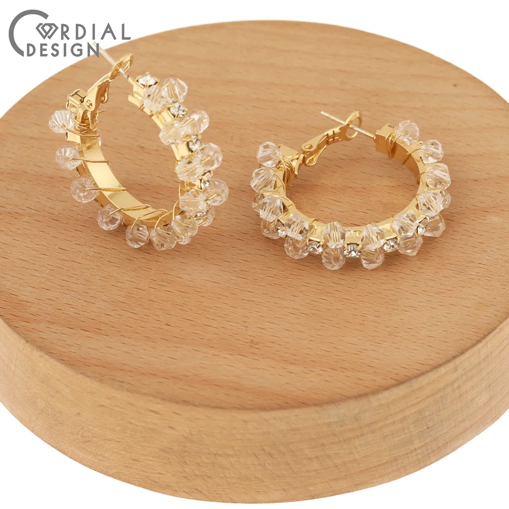 

Cordial Design 20Pcs 32*34MM Crystal Earrings Stud/Jewelry Accessories/Hand Made/Earring Findings/DIY Making/Jewelry Findings