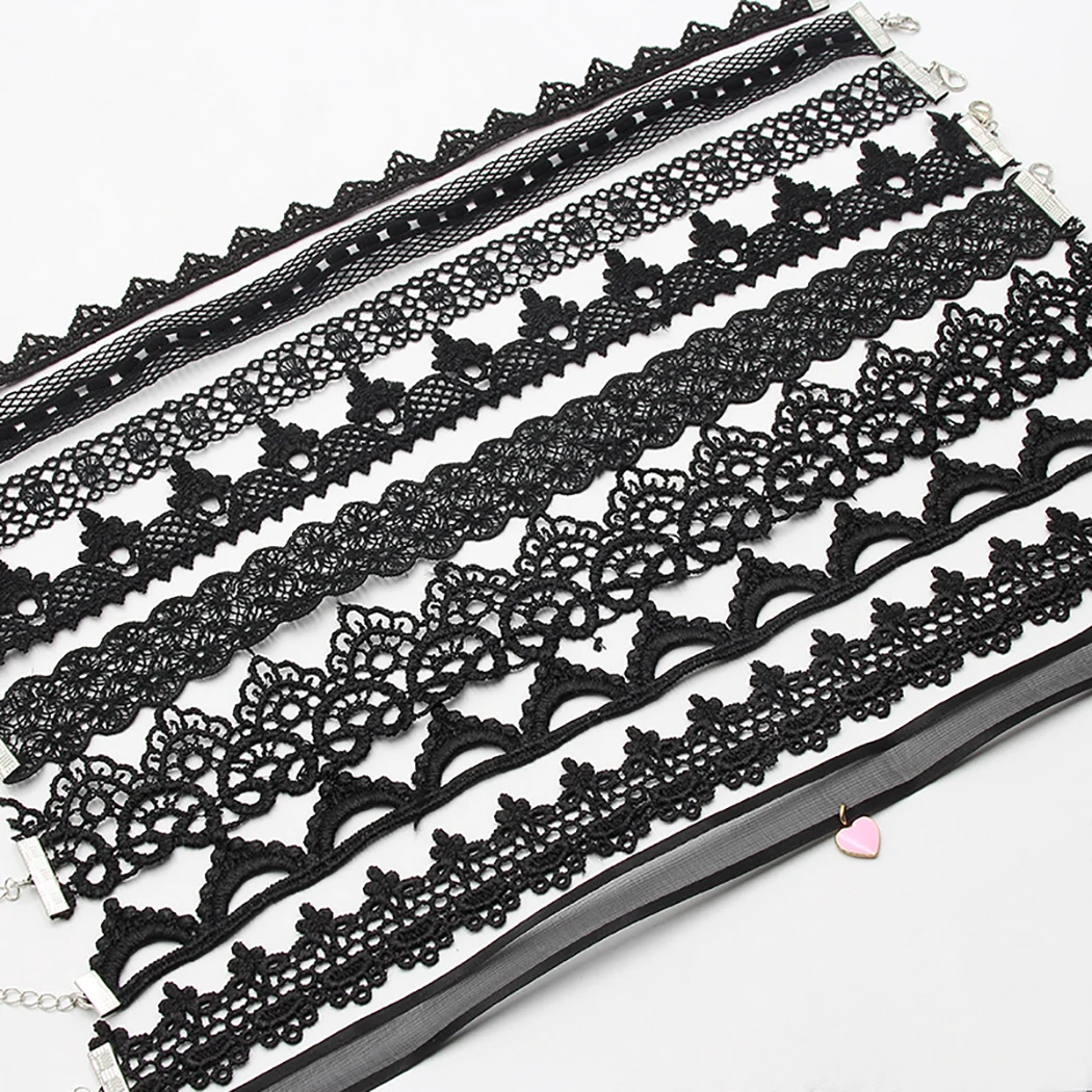 Набор из 9 предметов колье-чокер в случайном стиле регулируемое чокер с