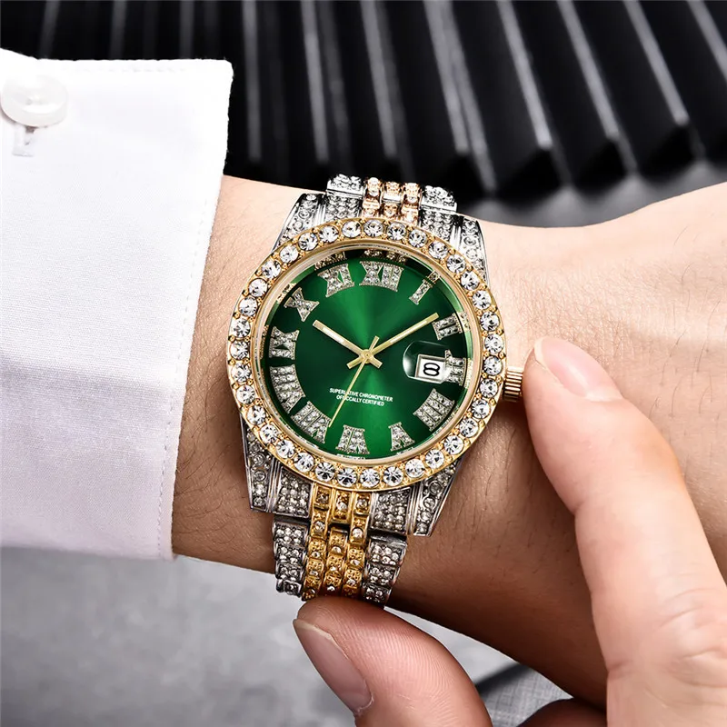 

часы мужские Brand Hot Selling Green Dial Leisure Fashion Lover Watch Non Smart Watch Business Men's Quartz Watch Reloj Hombre
