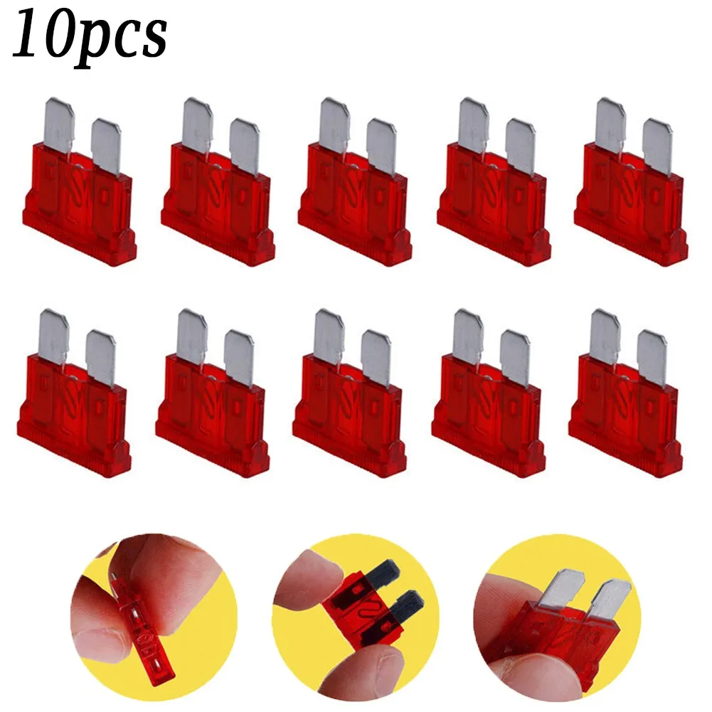 

10Pcs 10AMP Blade Fuse Standard Red 10A Flat Fuse (medium 10A) Used In The Fuse Systems Of The Automotive Electrics