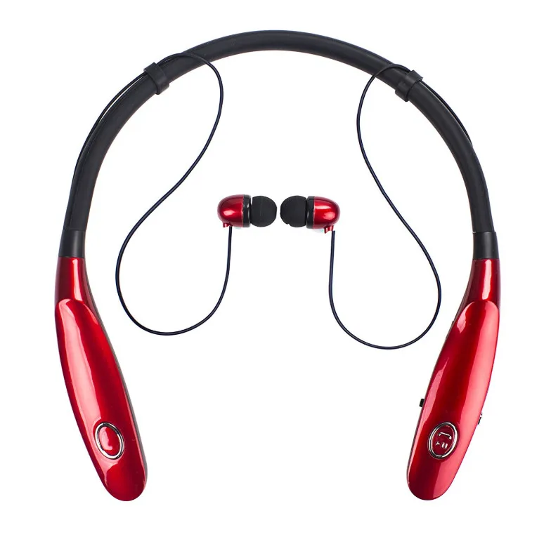 Red Bluetooth 5,0, беспроводные наушники с креплением на шею, TWS, спортивные беспроводные наушники, Mibile Phone, IPX4, водонепроницаемая гарнитура с микрофоном - Цвет: Red