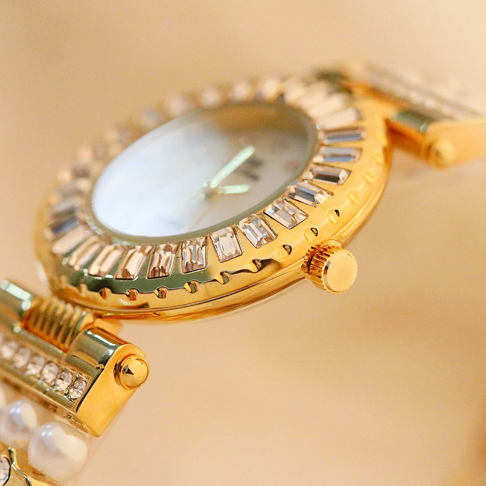 

GOOD ROSE GOLD WOMEN WATCHES DIAMOND WATCH LUXURY SHELL WATCH PEARL WATCH GIRL BRACELET WATCH LADIES WRISTWATCH RELOJ MUJER