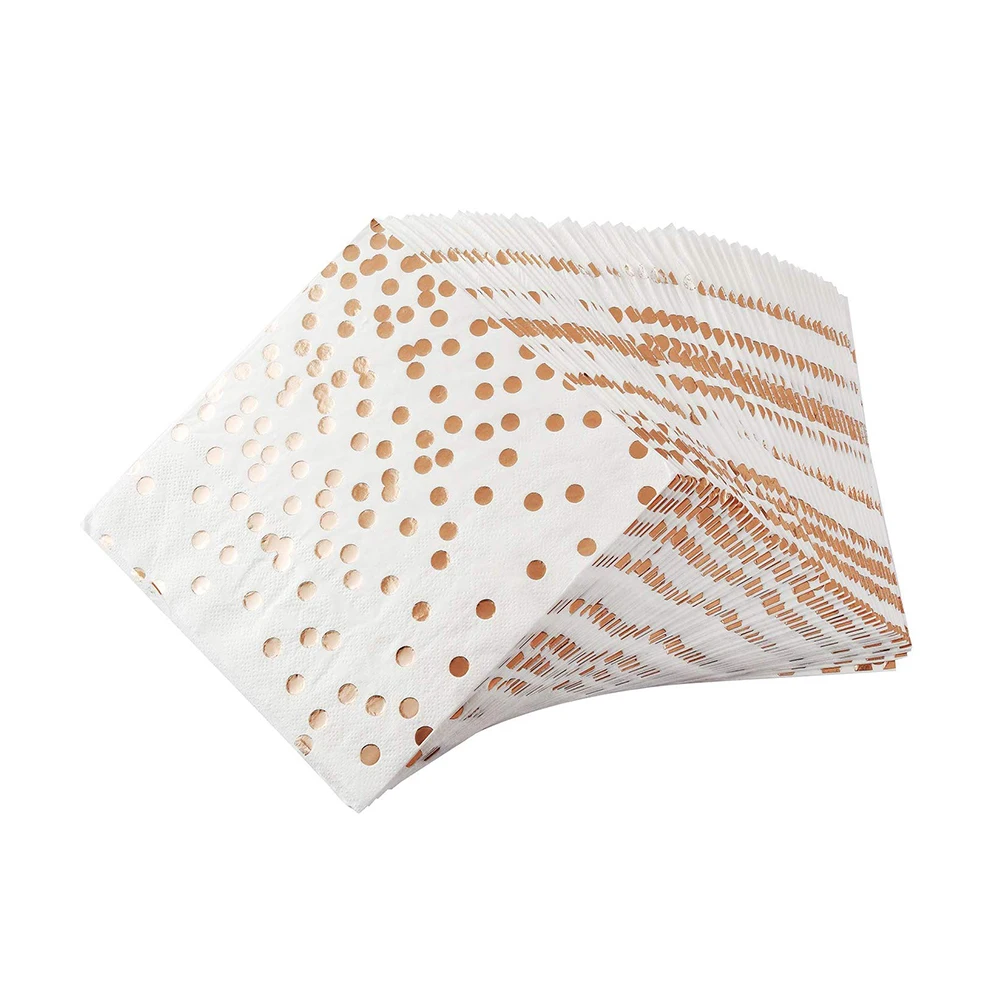 20pcs Napkins Розовое золото, украшения для дня рождения, вечерние бумажные принадлежности для взрослых, одноразовые бумажные тарелки, набор для детского душа, вечерние украшения - Цвет: 20pcs Napkins